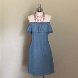 Alexa * Chung chambray ruffle reversible dress